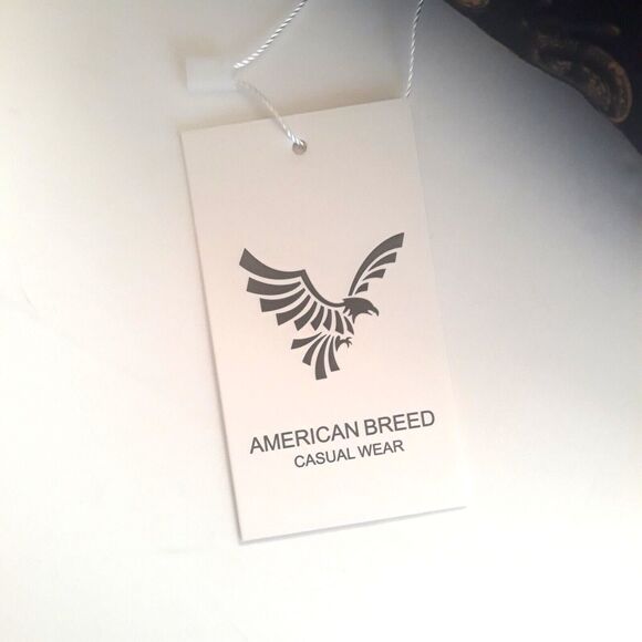 American Breed Casual Wear Mens XXL Navy Gold Stop Watch Chains Longe Sleeves - Picture 12 of 13